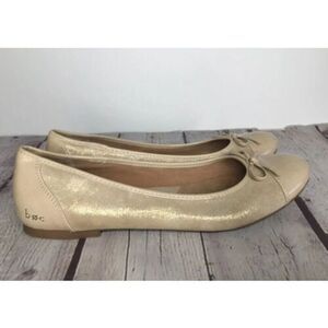b.o.c. Born Flats Womens 9,5‎ M Ballet Tan Golden Casual Slip On Shoes Cap Toe